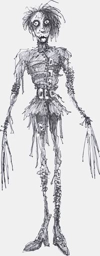 Tim Burton. «Untitled (Edward Scissorhands)». 1990. Pen and ink, and pencil on paper, 36.2 x 22.9 cm. Private Collection. © 2009 Tim Burton