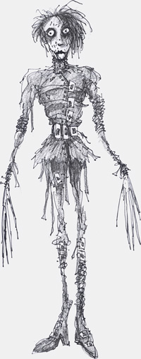 Tim Burton. «Untitled (Edward Scissorhands)». 1990. Pen and ink, and pencil on paper, 36.2 x 22.9 cm. Private Collection. © 2009 Tim Burton